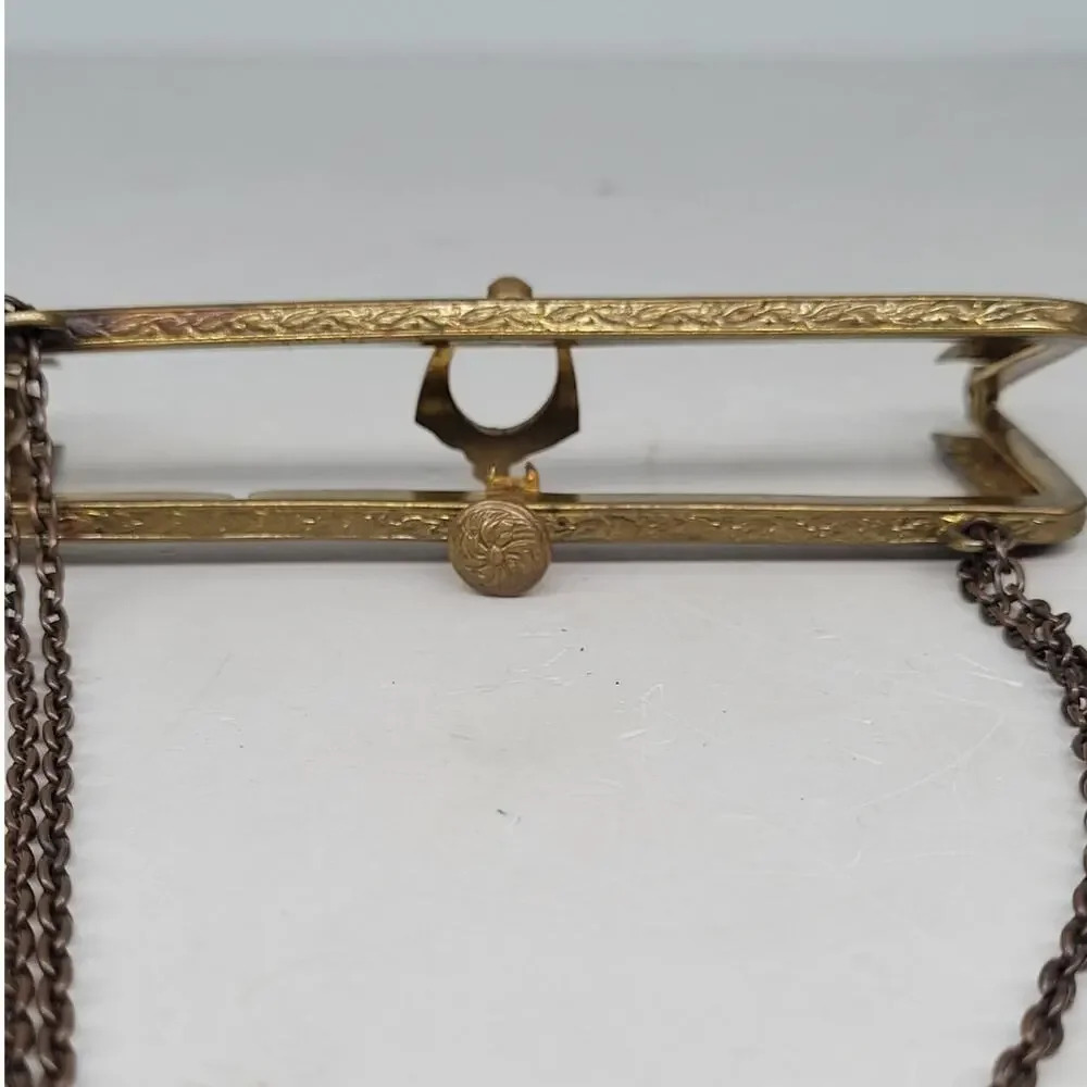 Antique French Art Nouveau Purse Frame Romantic‎ Parisian Gold Clasp